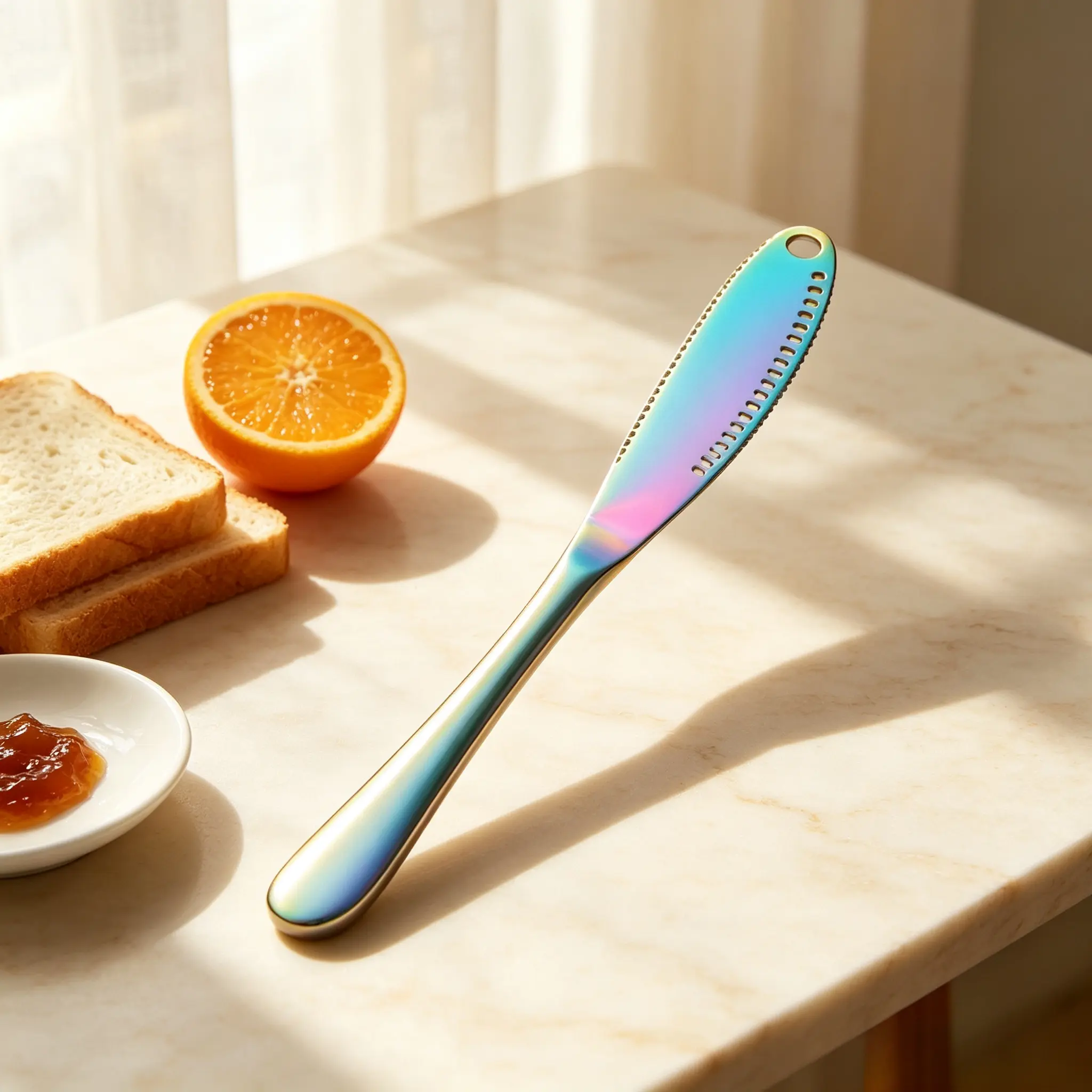1PCS  Stainless Steel Butter Knife with Hole Cheese Dessert Jam Knifes Cream Cutlery Marmalade Toast Bread Knives Butter Spreader