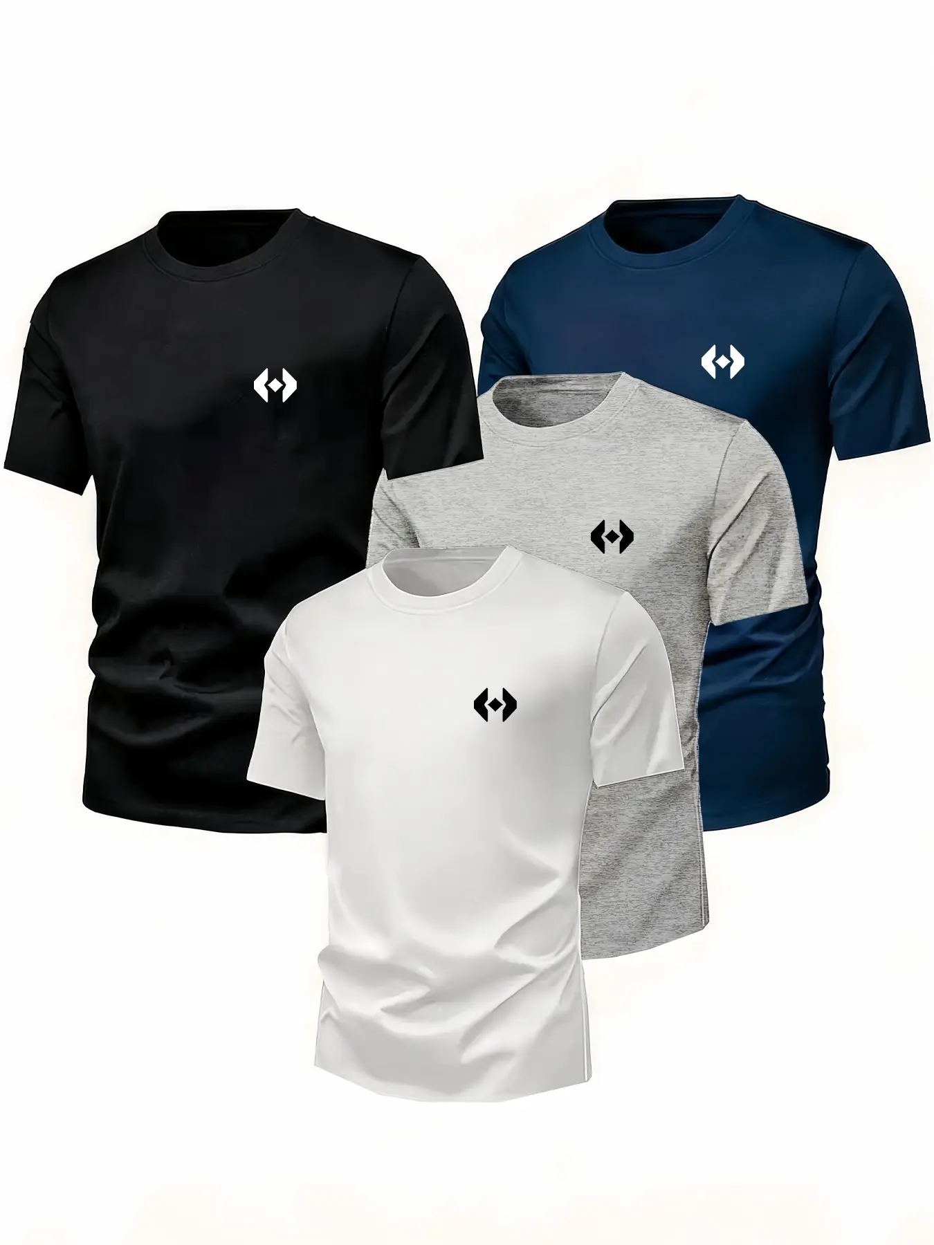 Summer Men's Basic Sporty Short Sleeve T-Shirt, Breathable Quick-Dry, Casual Loose-Fit, Gym Training, Multi-Color, Graphic Pattern