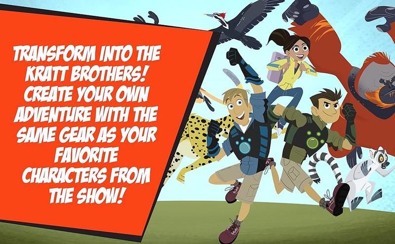 Wild Kratts Creature Power Suit, Chris (Size Large 6-8X) - Includes Vest, Gloves &amp; 2 Power Discs for Halloween Costume, Pretend Play &amp; Dress Up - Officially Licensed Toys- Gift for Kids Boys Girls