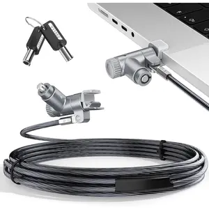 Laptop Locking Cable for MacBook Pro 14/16 (2021–2024), Anti-Theft Keyed Laptop Security Lock, 6.56ft Cut-Resistant Steel Computer Lock Cable, Rotatable & Portable Design