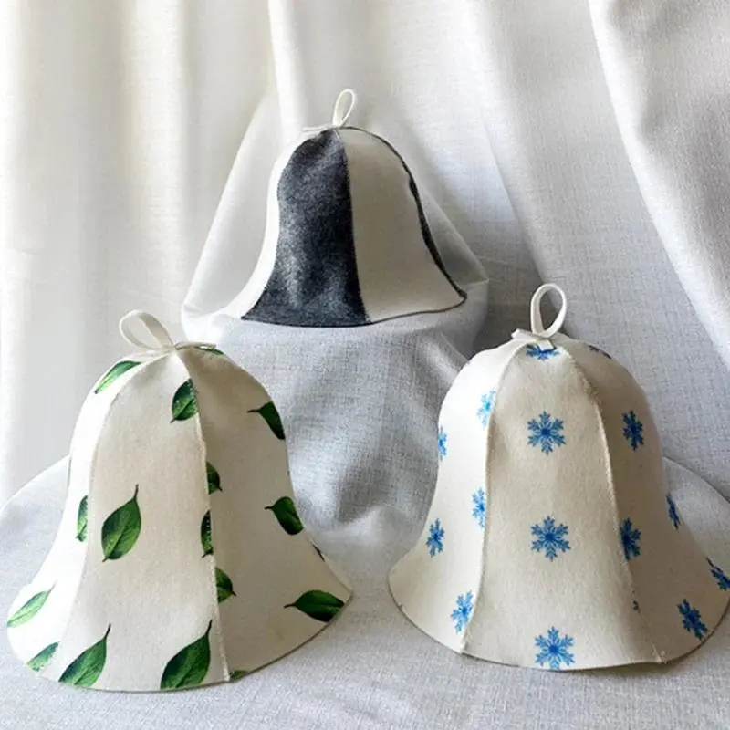 1PC Bath Anti Heat Felt Head Protection Free Size Russian Style Shower Cap Sauna Hat Sauna Vaporarium Accessories Wholesale New