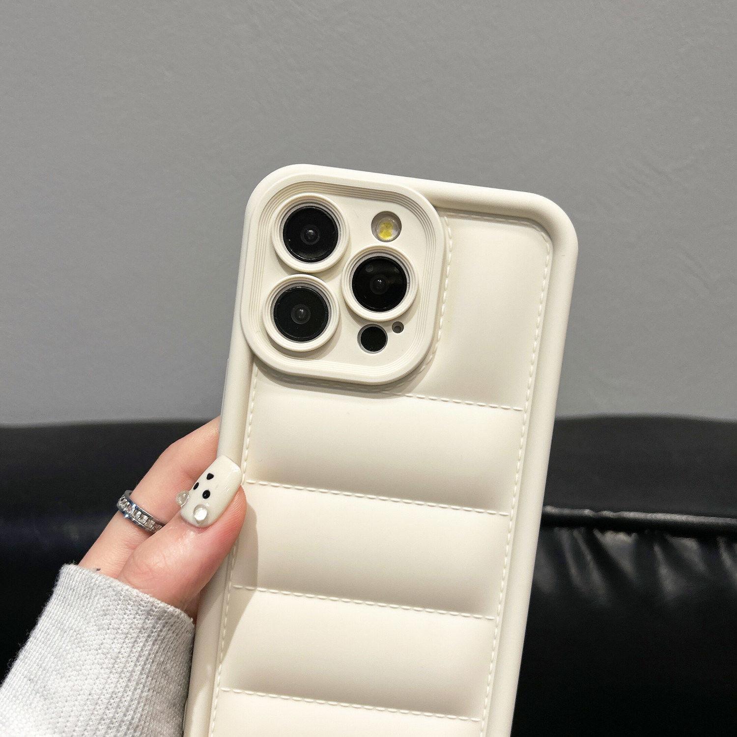 Luxury down jacket phone case silicone soft case suitable for iPhone16promax 17  16pro 16 15 14Pro 13 12