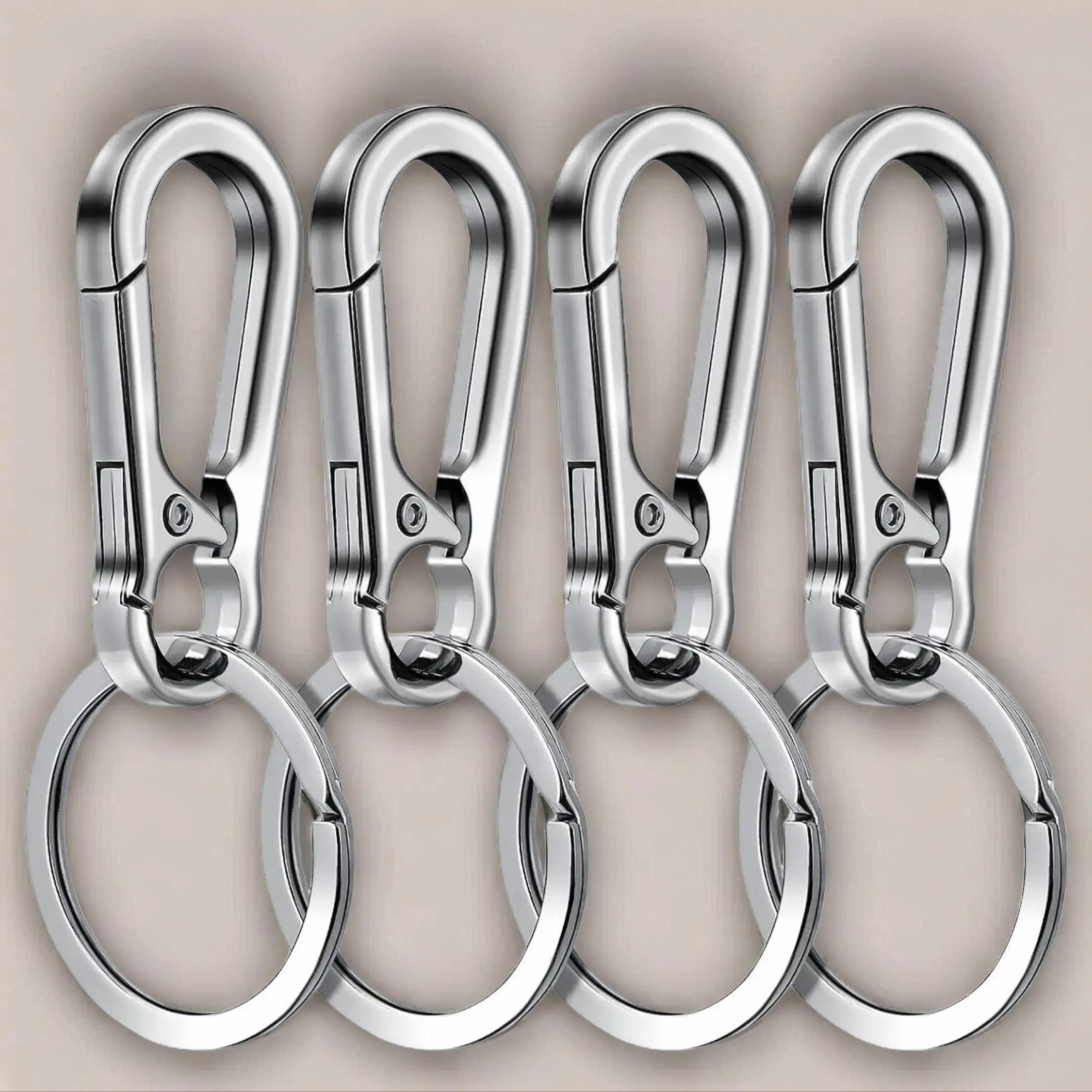 Durable Zinc Alloy Keychain, 4 Counts Metal Buckle Portable Keychain, Car Keychain, Spring Buckle Keychain, Quick Release Keychain, Men & Women Keychain, Keyring, Teenage Girl Gifts, Lightweight Keychain, Accessories