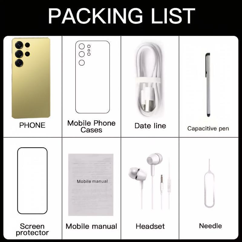 EET S25 Ultra Unlocked 5G Smartphone, 12GB+512GB, 6800mAh Battery, Fast Charging Capability, Android 14 System, 108MP+48MP Camera, Face & Fingerprint Unlock | Dual SIM | Autofocus | Built-in Pen |