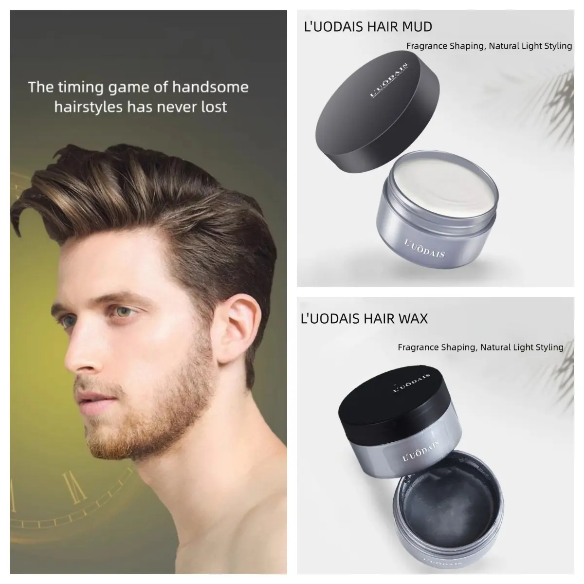 L'UÔDAIS 100g Matte Sculpting Hair Mud/Wax – Adds dimensional texture and a matte finish; quick-drying without drying out the hair. Effortlessly create tousled styles with a fresh, natural hold that feels dry and non-sticky. Keeps hair from going flat.