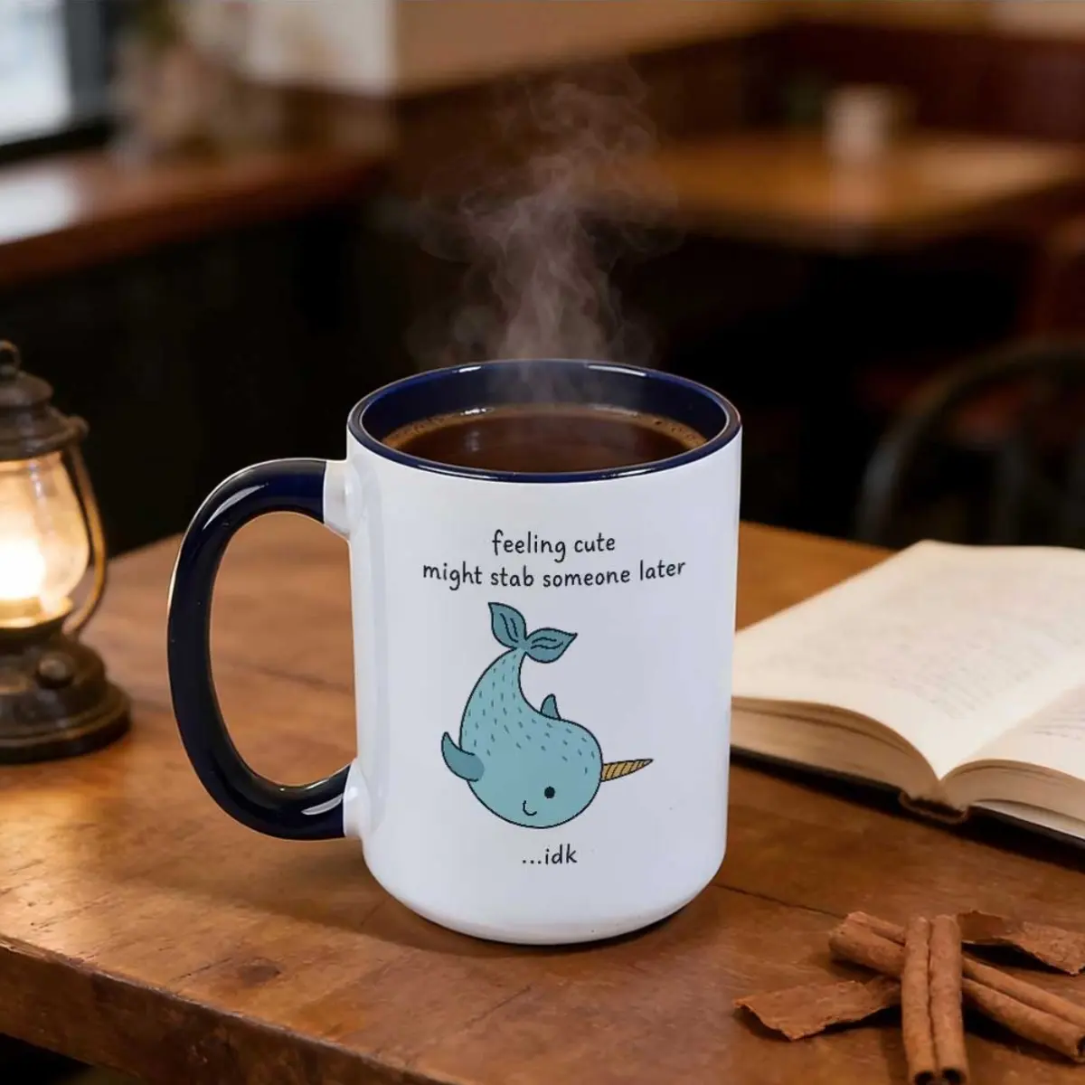 1pc 15Oz Ceramic Coffee Mug with Feeling Cute Might Stab Someone Later Idk Print Practical Attractive Modern Durable Chic Trendy Stylish Stylish Chic Suitable for Attractive Mug Ceramic Coffee Mug Daily Use Family Birthday Gifts Unique