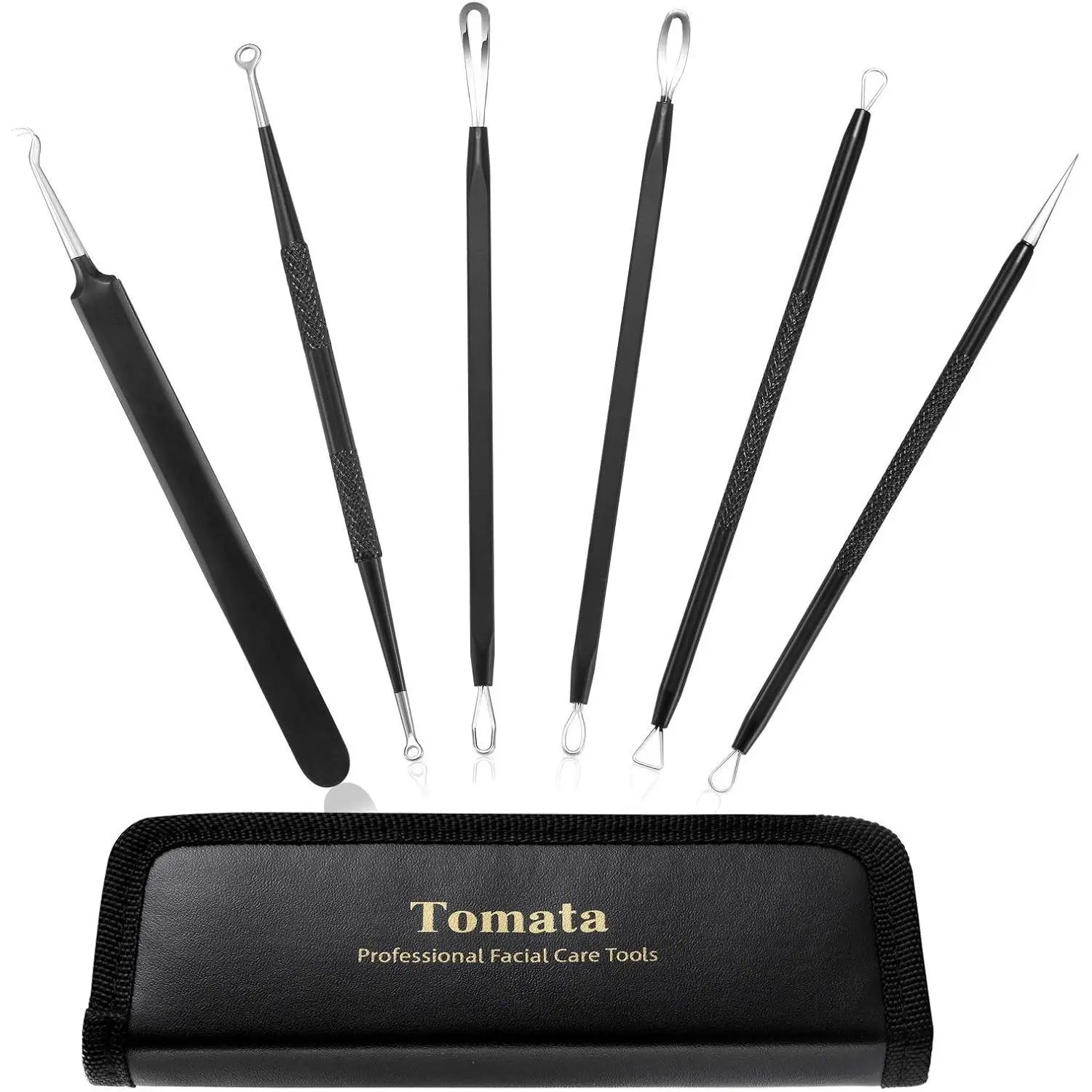 Blackhead Remover Set - (6-piece set) - Professional Stainless Steel Pimple/Blackhead Squeezer: Beauty and Personal Care