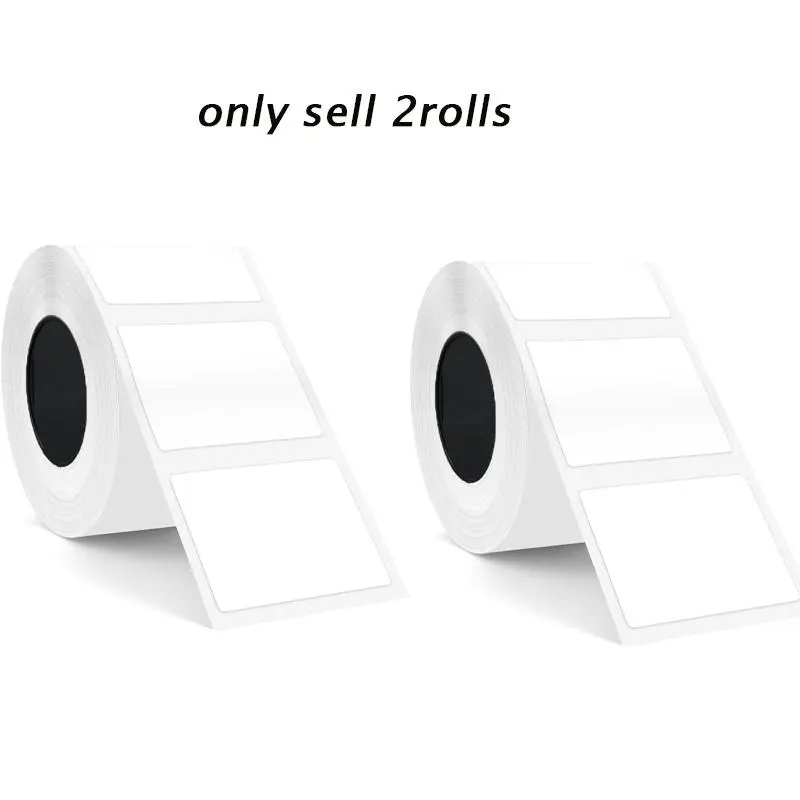 2 rolls, 50 × 80mm white square genuine laminated thermal label tape, waterproof, oil resistant, high viscosity automatic detection label.