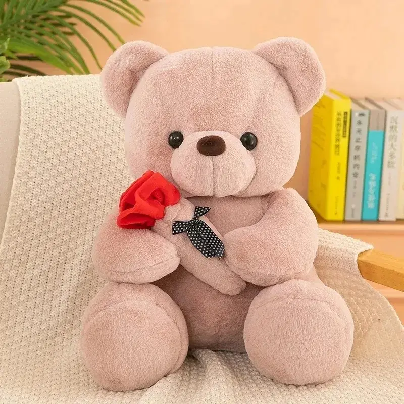 2026  Valentine's Day Roses Cute Teddy Bear Animal Plush Toys For Girls Teddy Bear Dolls Wedding Party Decors