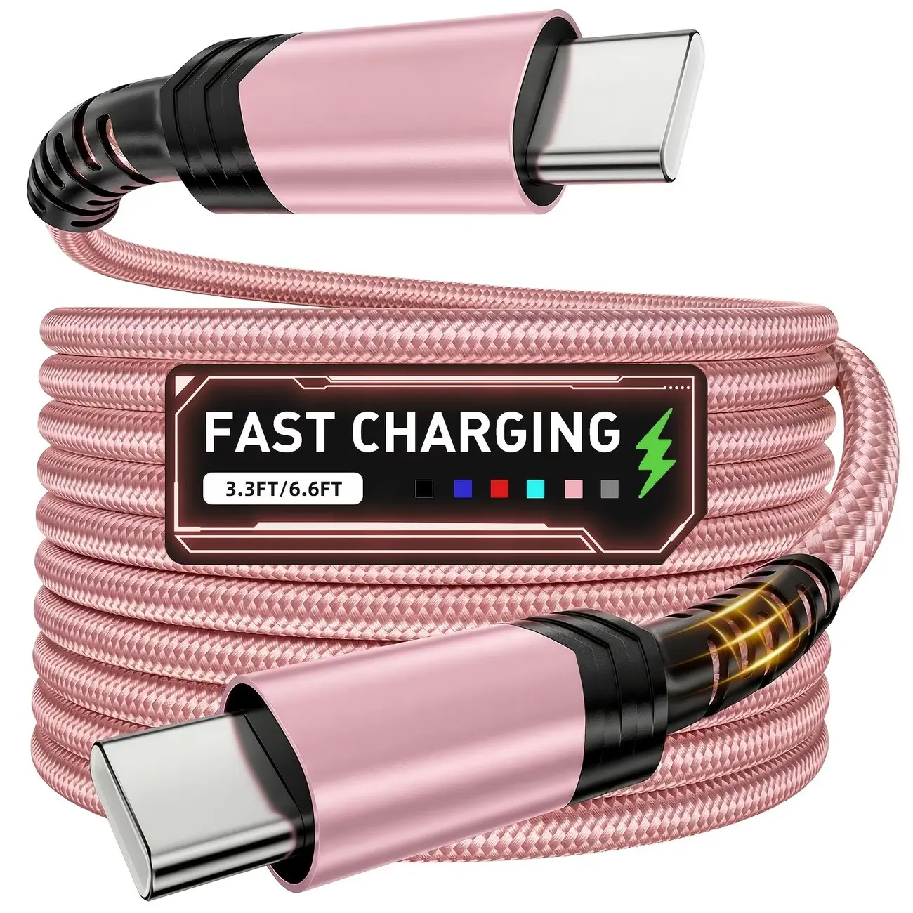 USB-C to USB-C Data Cable, Type-C Fast Charging Cable for Macbook, iPad, Dell Xps, iPhone 17/16/15, Samsung Galaxy, Lg, Moto G, Google Pixel, Xiaomi