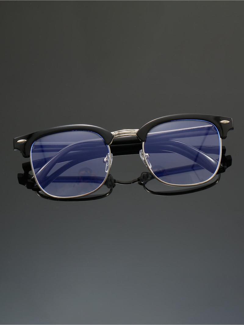 Anti-Blue Light Square Full Frame Eyeglasses - Unisex Basic Fashion Style, Ideal for Work & Daily Outfit Decor