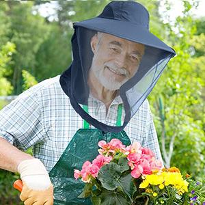 Mosquito Net Hat, Sun Hat Mosquito Head Net Hat Fishing Hat with Net Mesh for Outdoor Hiking Gardening Men Women