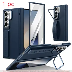 High-Quality Phone Case Cover for Samsung Galaxy Z Fold7/6/5/4/3, Includes Tempered Glass, Stand, Wrist Strap, Magnetic Hinge, Anti-Slip, Shockproof