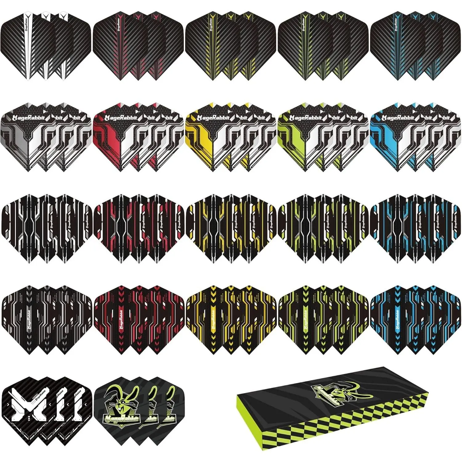 Standard Dart Flights,Dart Flights Set for Soft/Steel Tip Darts.Dart Accessories Kit,Durable & Fade-Resistant,Bulk 66pcs Replacement Dart Flights Pack,