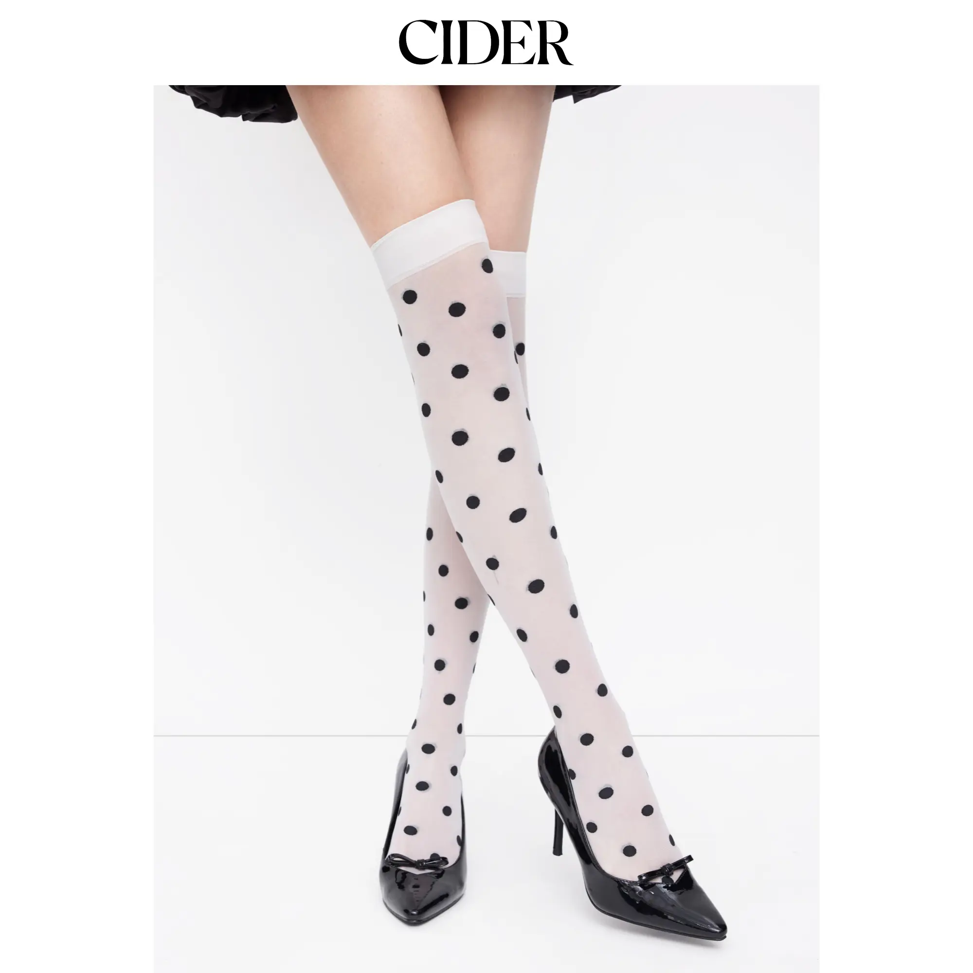 Cider POLKA DOT OVER THE KNEE SOCKS