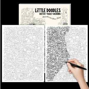 Large Capacity A4 Triple-Function Sketchbook, DIY Coloring Book, Thickened Pages, Stress Relief Drawing Notebook, for Students and Adults