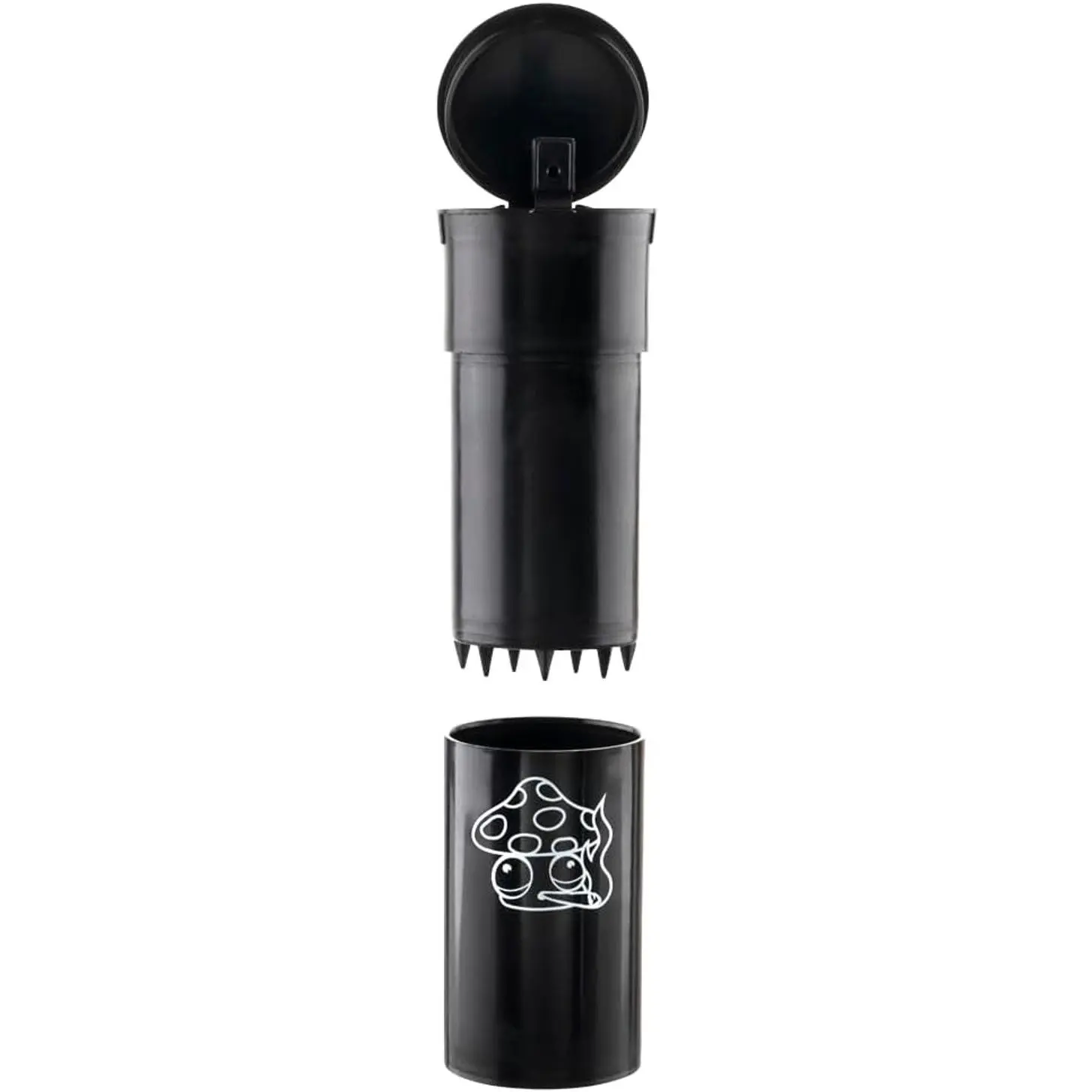 Cap & Crusher - 2-in-1 Herb Grinder with Extra Large Storage - Pop Art Edition (Black)