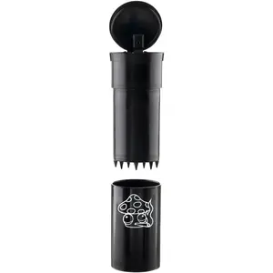 Cap & Crusher - 2-in-1 Herb Grinder with Extra Large Storage - Pop Art Edition (Black)
