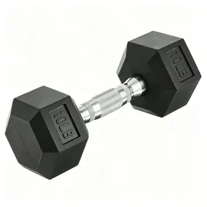 Home-Use Hexagonal Rubber Dumbbells, Weight Training Equipment for Hand Strength Building, Suitable for Men and Women