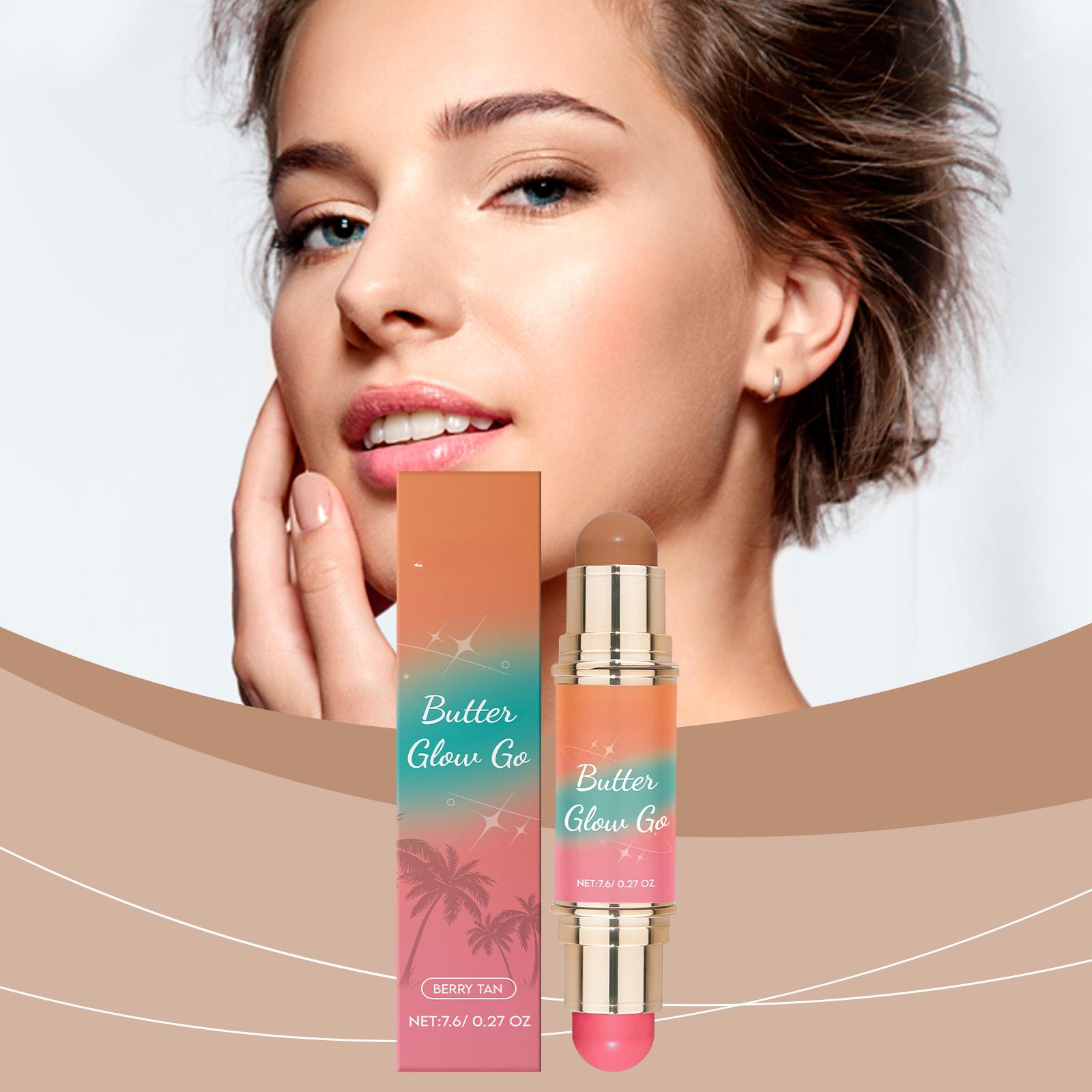 Multi-Purpose Contouring Stick, Double Head Stereoscopic Contouring Blush Stick Soft Mist For Portable Touch Up