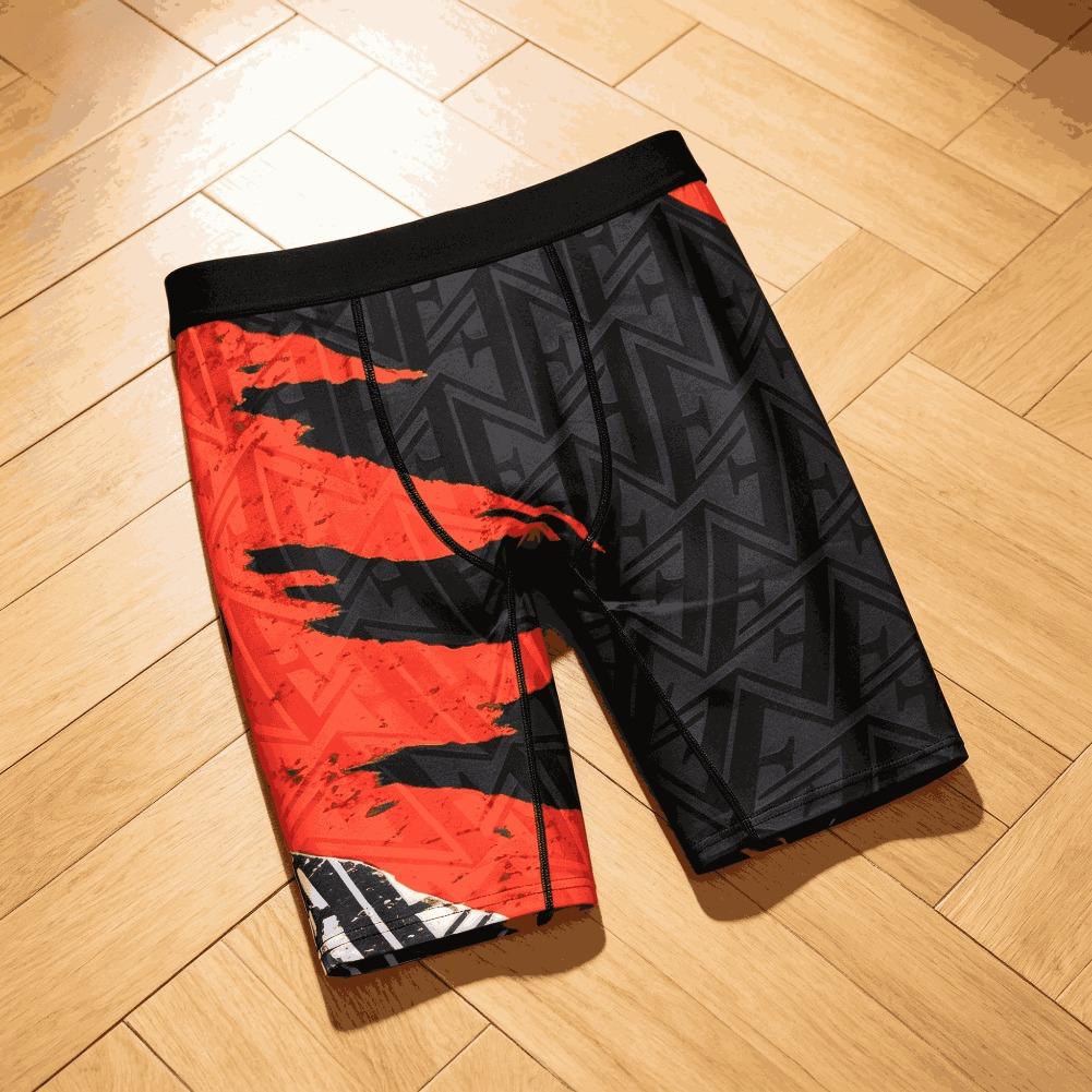 Mens Graphic Boxer Briefs Streetwear Ice Silk Compression Shorts Quick Dry Breathable Long Leg Athletic Underwear Summer Gym Fit