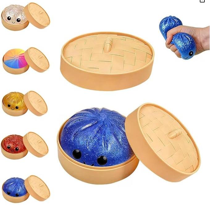 Dumpling Squishies carry around soft non-stick hand squeeze pull back decompression toy