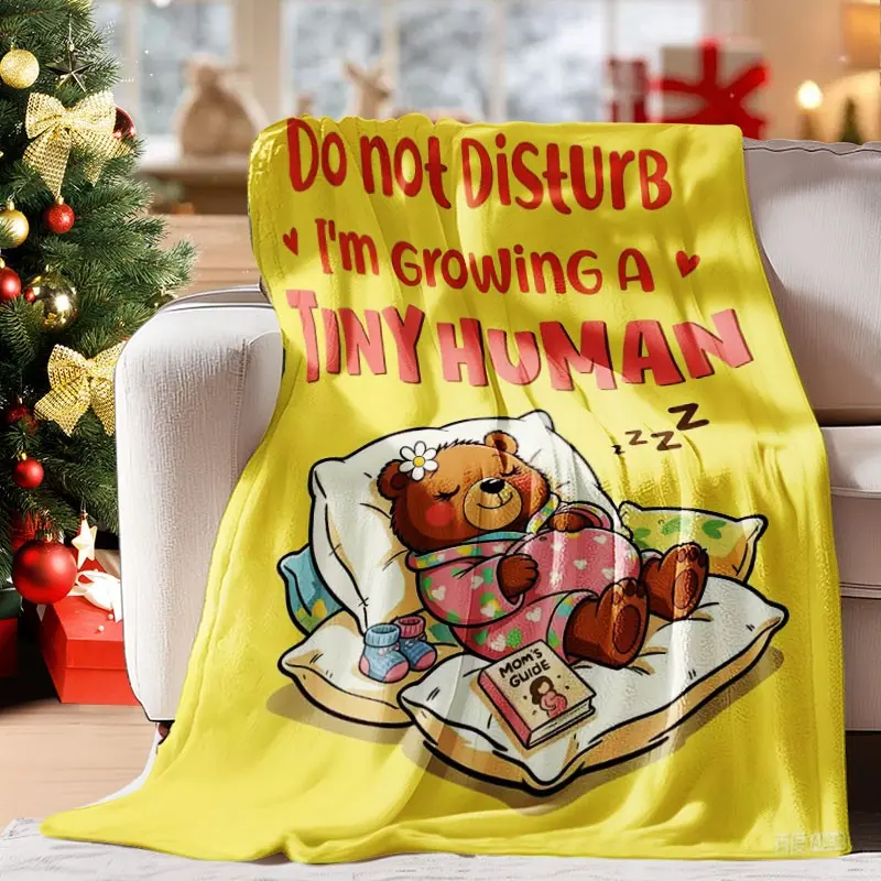 Gift for Expecting Mothers, Fun Pregnancy Blanket, Modern Flannel Throw, Perfect for New Moms, Birthday & Christmas Present