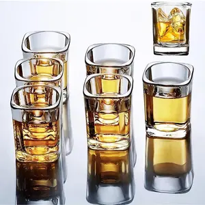 Heavy Base Shot Glasses Set, 2.2 oz Clear Shot Glasses Bulk, Tequila Shot Glass, Square Shot Glass, Espresso Shot Glass for Vodka, Whiskey, Tequila, Espressos, Spirits & Liquors