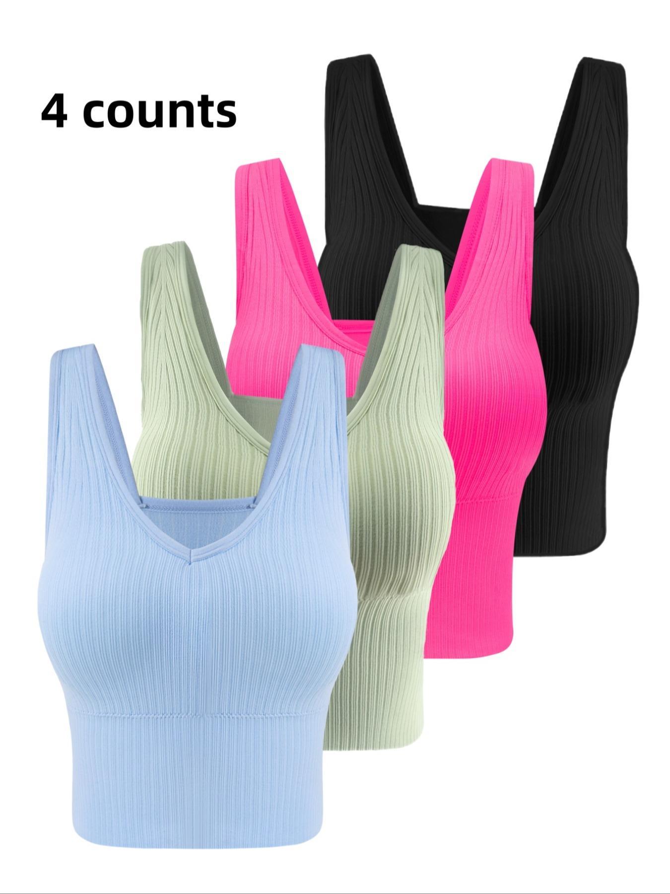 Women's Solid Backless Wireless Longline Bra, Casual Comfortable Breathable Lingerie Top for Fall, Soft Comfy Bra for Women