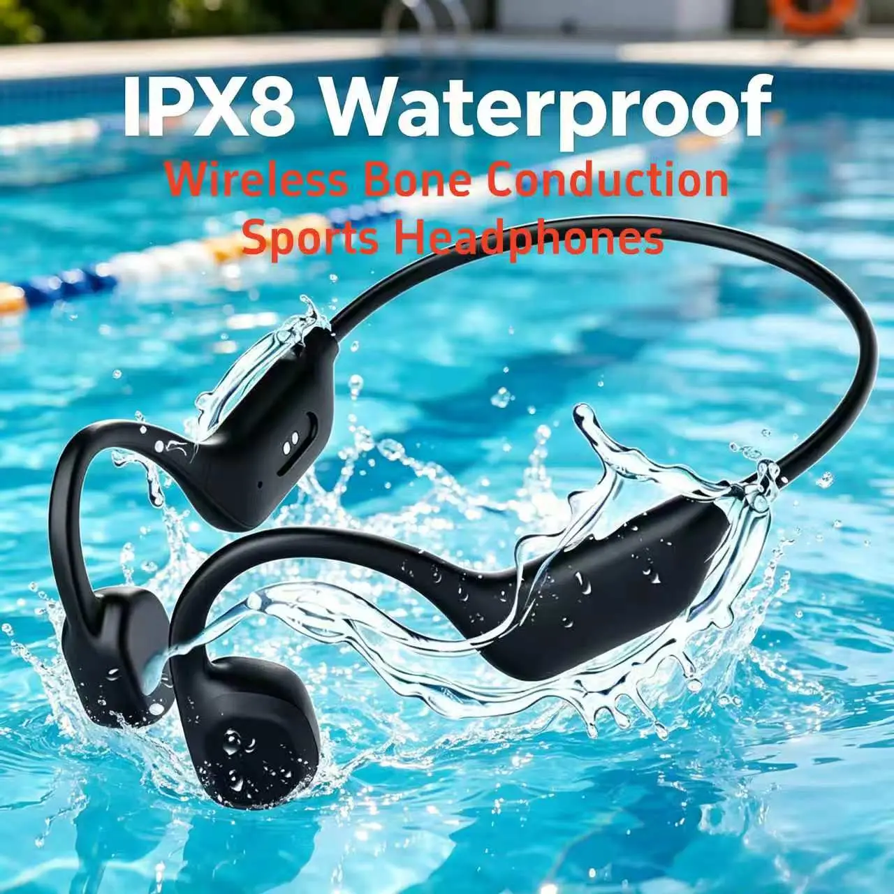 Wireless bone conduction headphones, waterproof and sweatproof lightweight sports headphones, suitable for running, cycling, hiking, driving, audio bone conduction headphones, a great gift, Headset