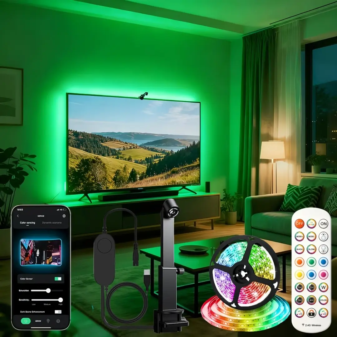 TV Backlight LED Strip with Camera Sync RGB Ambient Light for Television Gaming Room Decor
