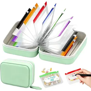 A8 Waterproof Pill Pouch Set – Large 2-Weekly Pill Organizer with 14 Color-Coded Pouches, Reusable Travel Medicine Organizer, Zippered Pill Storage Case for Fish Oil, Vitamins & Supplements – Summer Deals for You, Summer Wins