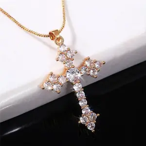 Rhinestone Cross Car Charm, Sparkling Christian Cross Rearview Mirror Hanging Decor, Bling Faith Car Accessories, Religious Gift for Women