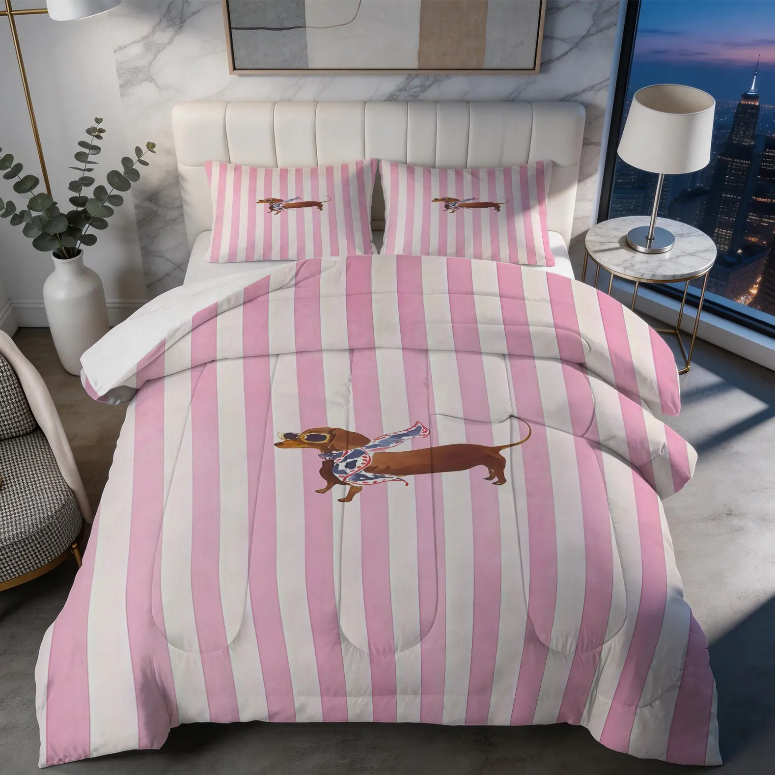 Red Panda Pattern Comforter Set, Soft And Comfortable Bedding Set (1 Comforter + 1/2 Pillow Case, No Pillow Core), Suitable For Teenagers And Adults, Bedroom, Dormitory, Guest Room Scene