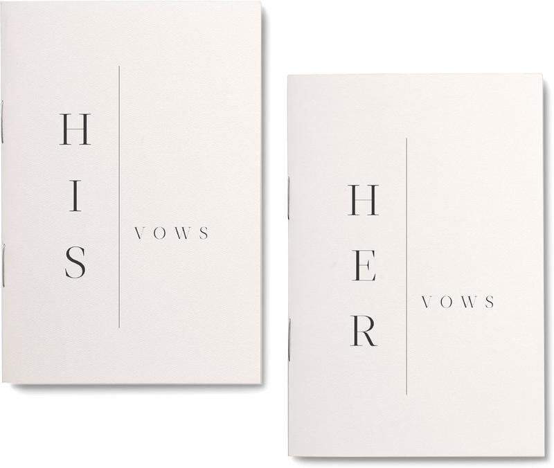 Modern Wedding Vow Books His and Hers - Bride and Wedding Notebook with 28 Pages - 5,9" x 3.9"- Great for Vow Renewal - Bridal Shower Gifts – Booklet - Bonus Time Capsule Love