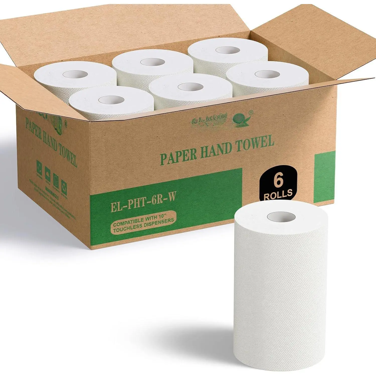 TAD Paper Towels 10 x 800 White, 6 Roll High Capacity | Industrial Paper Towels for Commercial Restrooms, Schools & Offices, Fits Touchless Automatic Commercial Towel Dispenser