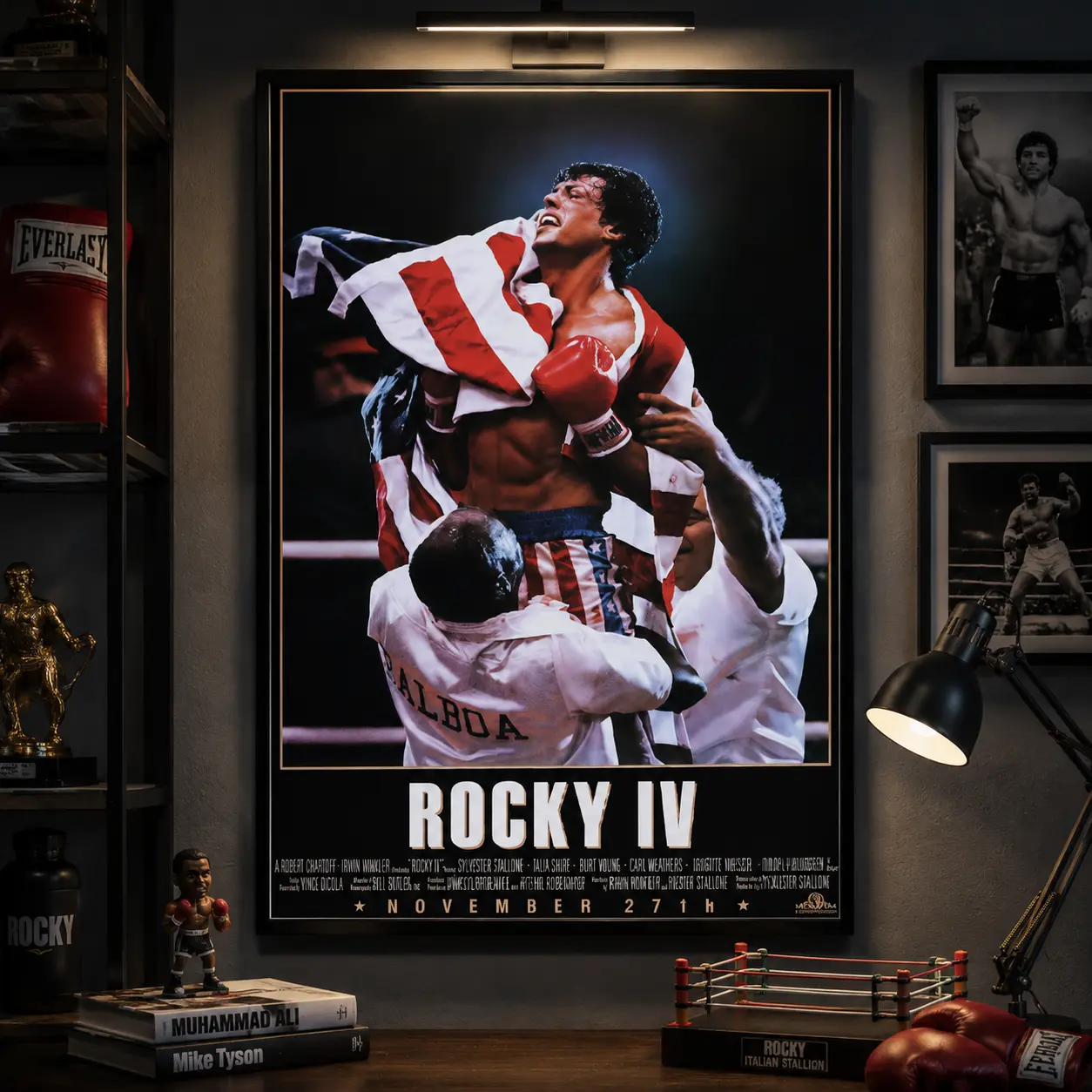 Rocky IV Movie Poster Canvas Wall Art Print Classic Cinema Film Art Fine Canvas Print Home Decor Bedroom Living Room Office Gym Man Cave Gift for Movie Fans Film Enthusiasts
