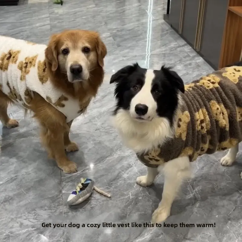 Border Collie Dog Winter Coat Thick Fleece Lined Warm Waterproof Anti-Shedding Jacket for Husky Golden Retriever Labrador Large Breed Dogs