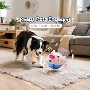 Interactive Dog Toy, Moving Pet Plush Squeak Ball, Talking Washable Cartoon Pig Dog Plush Toy, Perfect Gift for Your Beloved Dog