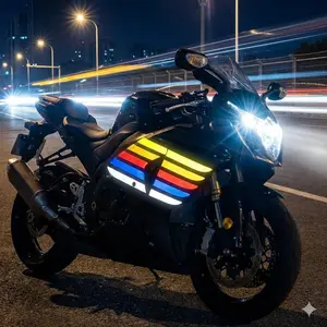 5-Pack Waterproof Glow-in-the-Dark Reflective Stickers for Cars: High-Visibility Vehicle Decals, Universal Trunk Decoration & Safety Strip, Enhanced Night Driving Protection and Custom Style.