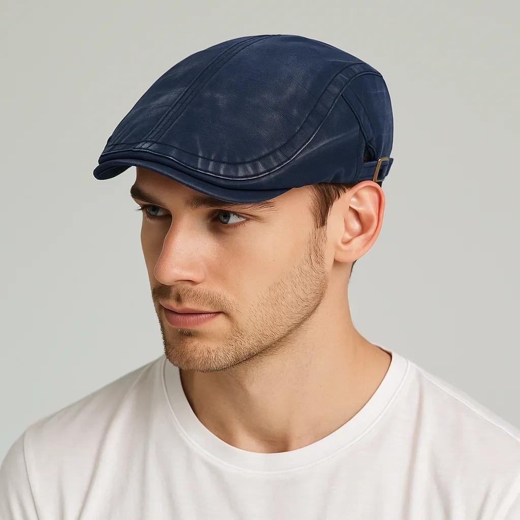 Four Seasons Washed Casual Newsboy Cap Men Women Distressed Peaked Cap Adjustable Beret Vintage Ivy Flat Cap