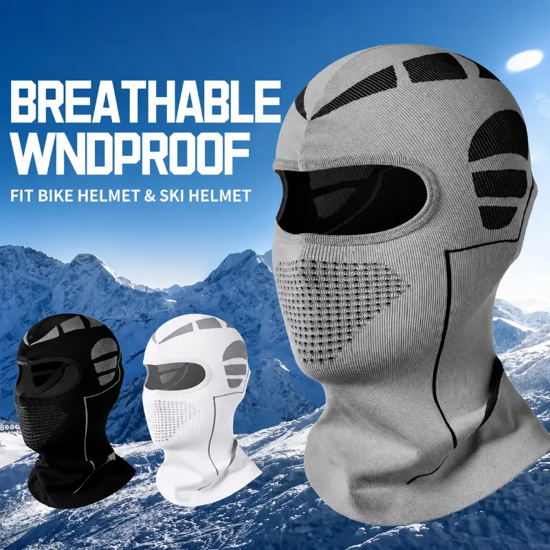 Thermal Knitted Balaclava for Men & Women, Windproof Full Face Ski Mask with a Breathable Mesh Vent for Winter Sports & Cycling, Breathable Face Covering, Fishing, Cotton, Adults, Full Coverage, Mesh Vented, Outdoor Sports, Unisex, Premium Ski Mask, Face