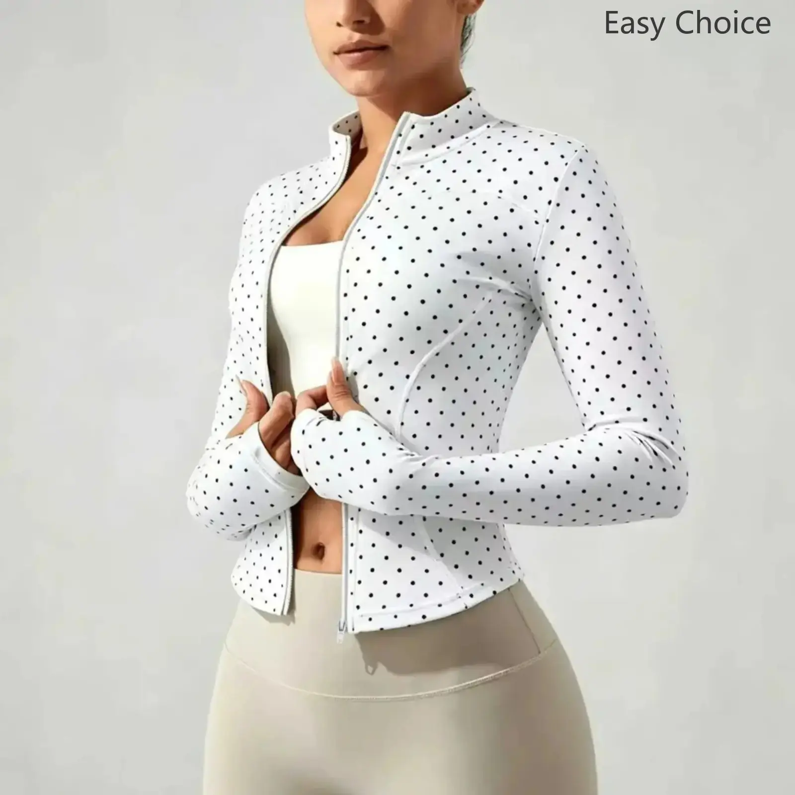 Women's High-Neck Quick-Dry Slim-Fit Long-Sleeve Yoga Jacket - Body-Shaping Workout Wear for Cycling, Running