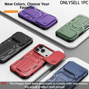2-in-1 invisible bracket phone case with protective shield is compatible with iPhone 17 Pro Max, 16E and 16 Pro Max Air. This shockproof protective case features durable protection and a design for firm grip, Casing