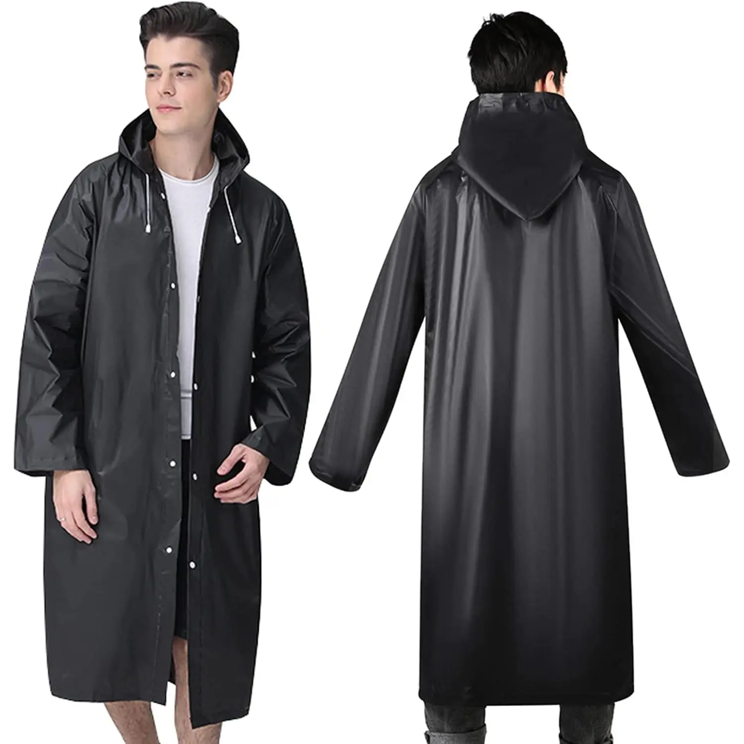 2 Pack Portable Rain Ponchos for Adults Reusable, Raincoats for Women Men with Hood