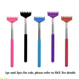 3 Pack Telescoping Back Scratcher for Itch Relief, Portable Stainless Steel Body Massager with Non-Slip Rubber Handle for Men and Women, Unisex