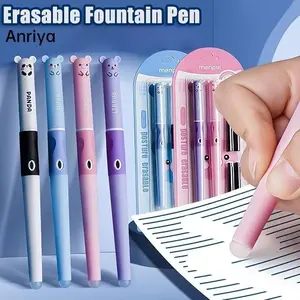 【DealsforYouDays】6 Pack Erasable Fountain Pens with Replaceable Black Blue Refills, Smooth Flowing Writing & Cozy Handle, Great for Calligraphy Learners, Daily School Stationery & Thoughtful Beginner Gifts