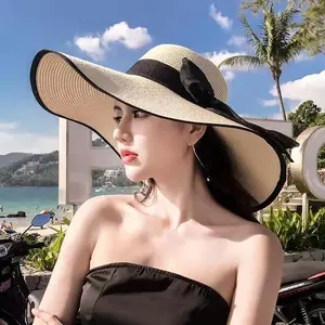 Women Hat Foldable Summer Straw Hat For Beach Travel Visors Female Face Protection UV Cut Bucket Cap Girl Sun Panama Wholesale