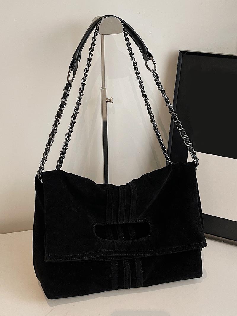 Women's Denim Shoulder Bag, Large Capacity Chic Chain Crossbody Strap Bag for Daily Used, Casual Trendy Versatile High-quality Daily Commuting Bag