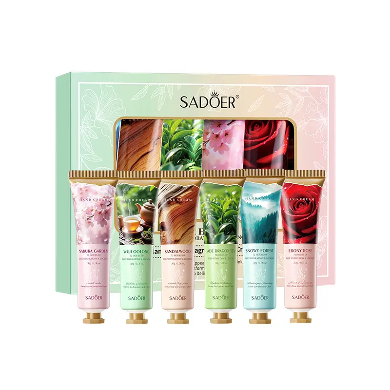Plant Extract Scented Hand Cream Set 6PCS, Soften Dry Rough Hands, Reduce Fine Lines, Ideal Gift Present